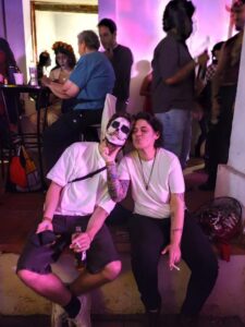 Me and my friend waiting for the show to start, he has one the full makeup for the day of the dead